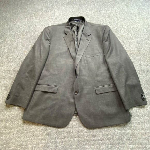 Tommy‎ Hilfiger Blazer Mens 48R Drak Grey Wool-Blend Suit Jacket Sport Coat - Picture 1 of 15